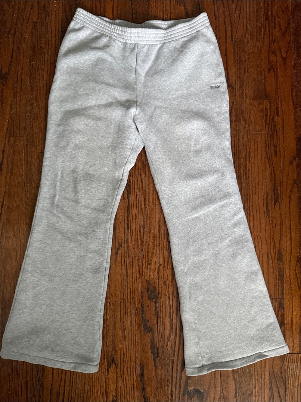 TNA Light Gray Fleece Flare Track Pants